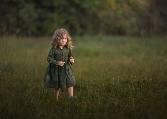 Misty Green Smocked Dress