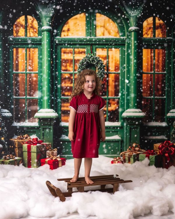 Crimson Charm Smocked Dress