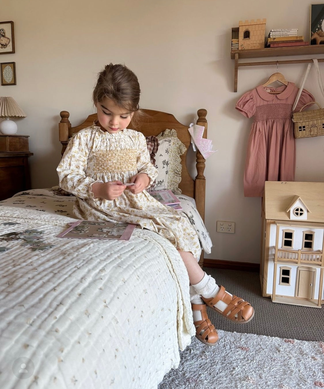 Autumn Breeze Smocked Dress