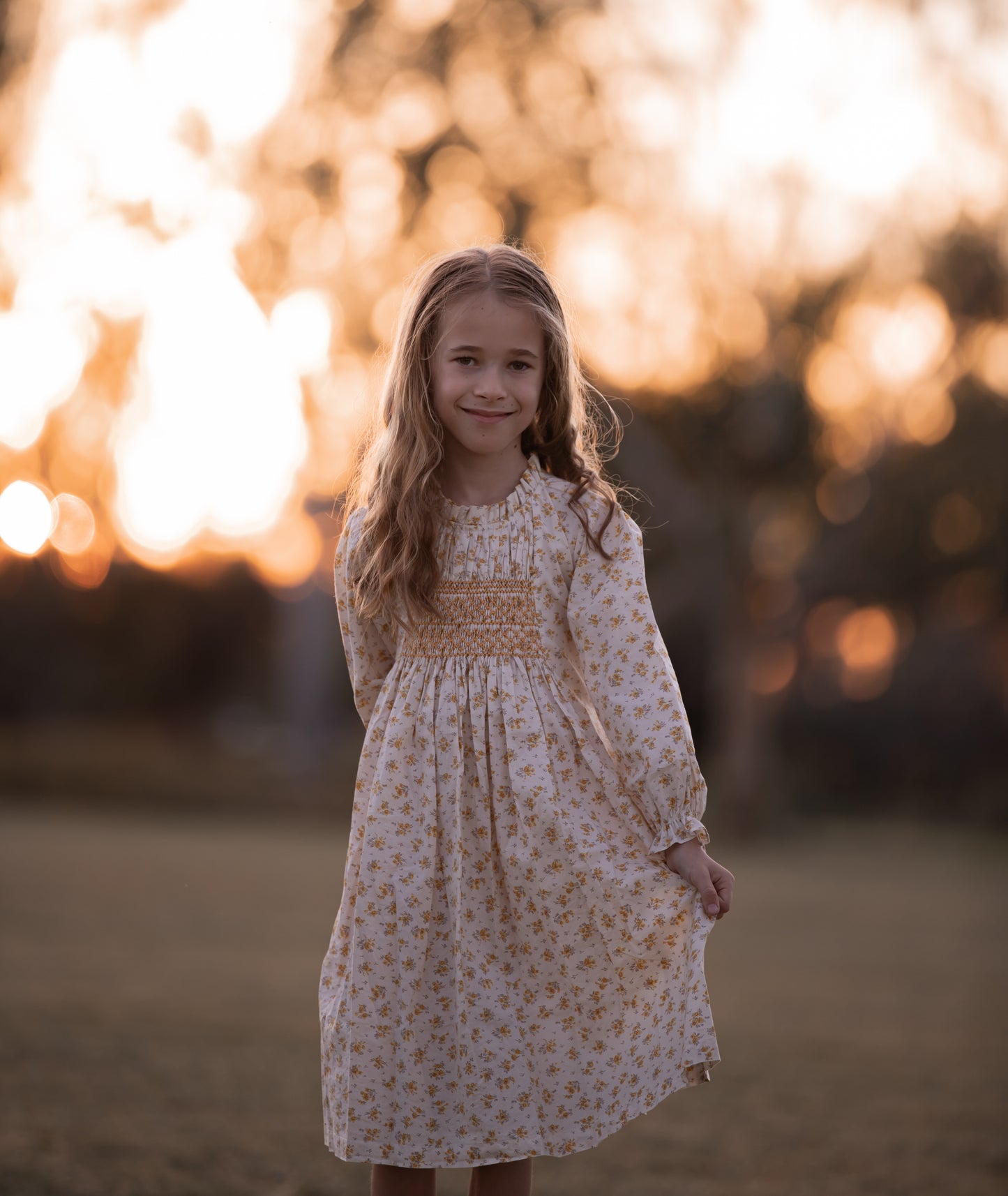 Autumn Breeze Smocked Dress