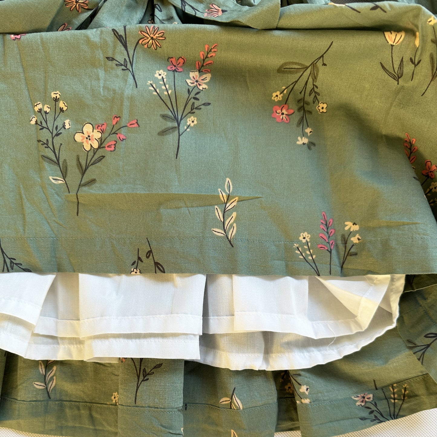 Botanical Green Embroidered Dress
