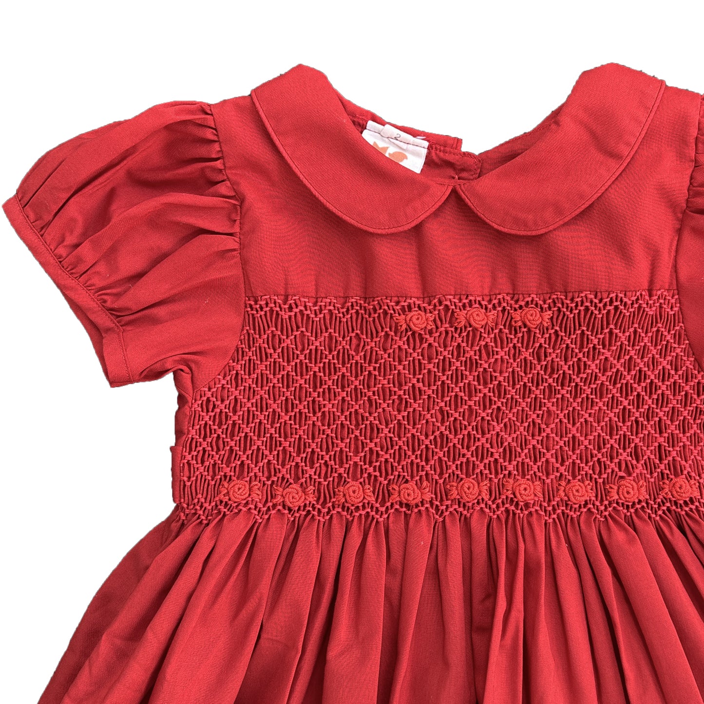 Cherry Red Smocked Dress