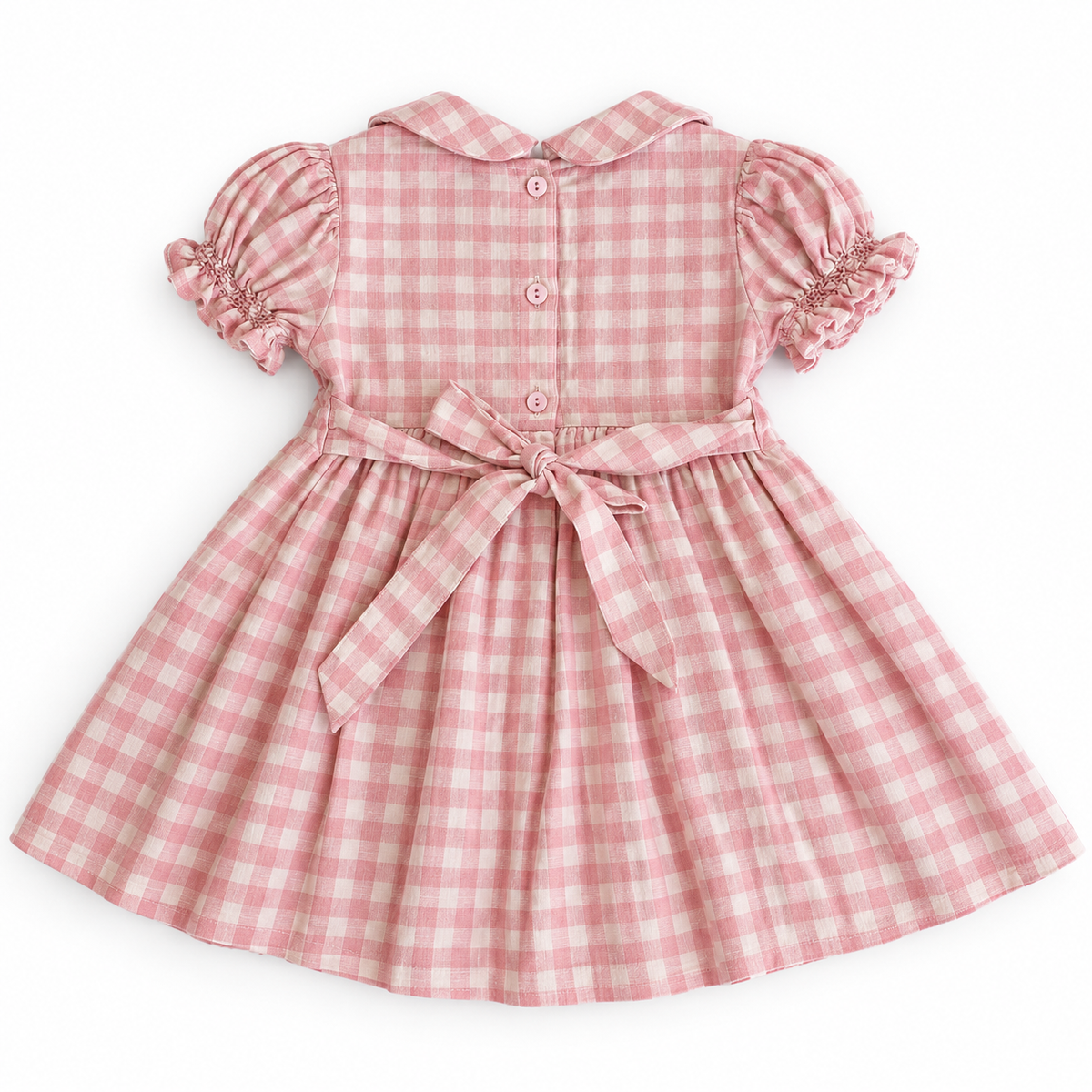 Daisy Pink Gingham Smocked Dress