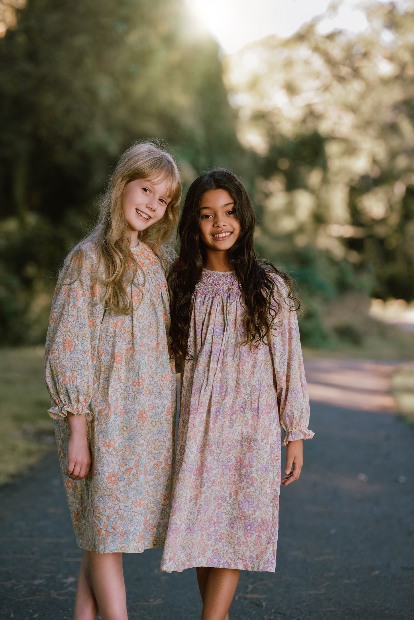Lavender Bloom Smocked Dress (Long Sleeves)