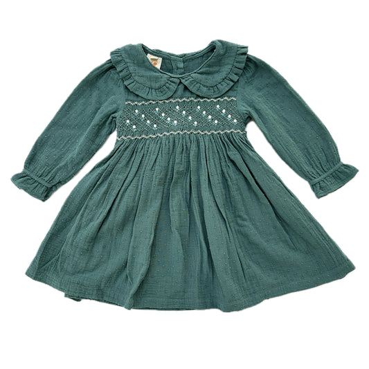 Emerald Mist Smocked Dress