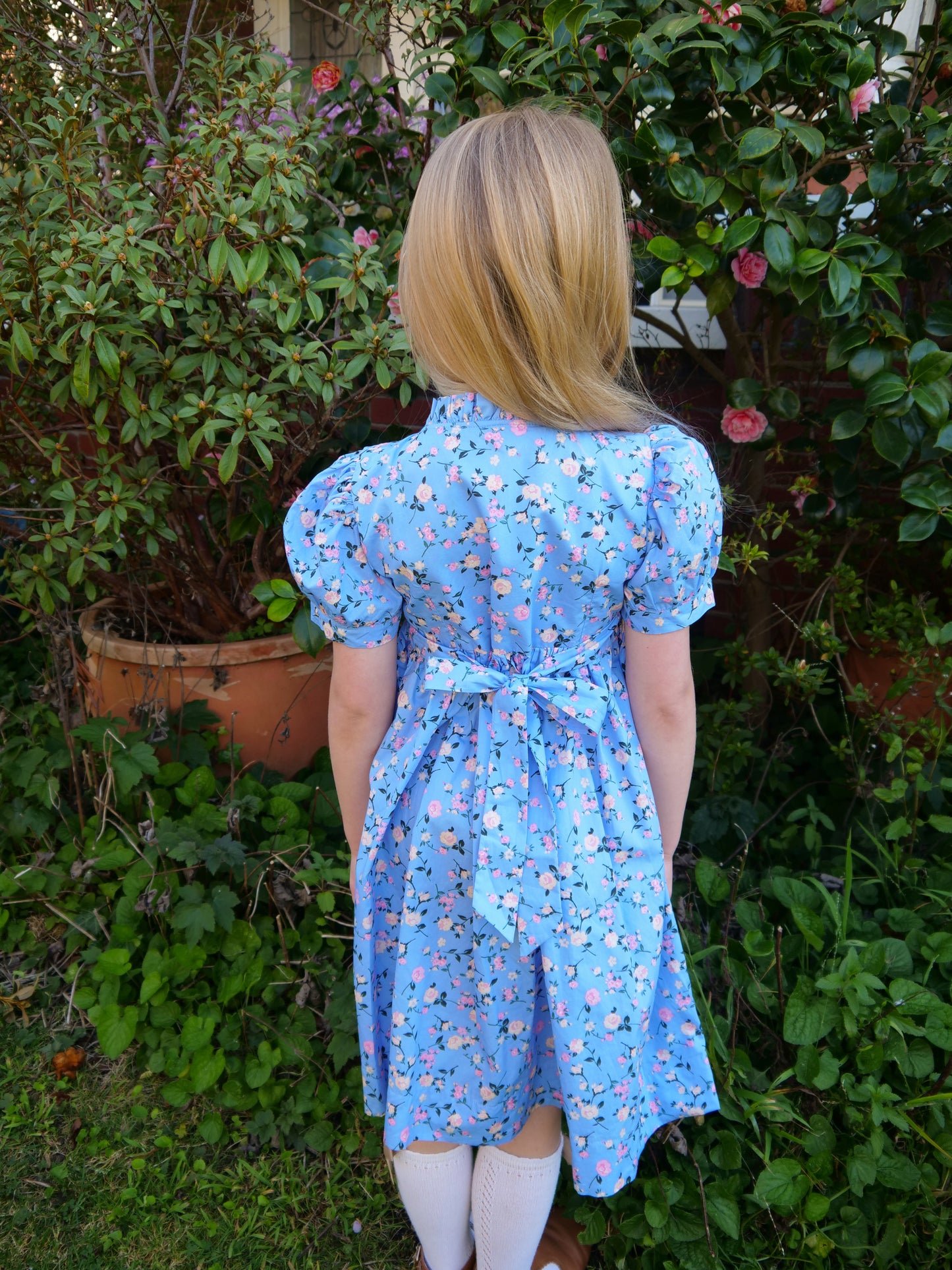 Cerulean Rose Smocked Dress