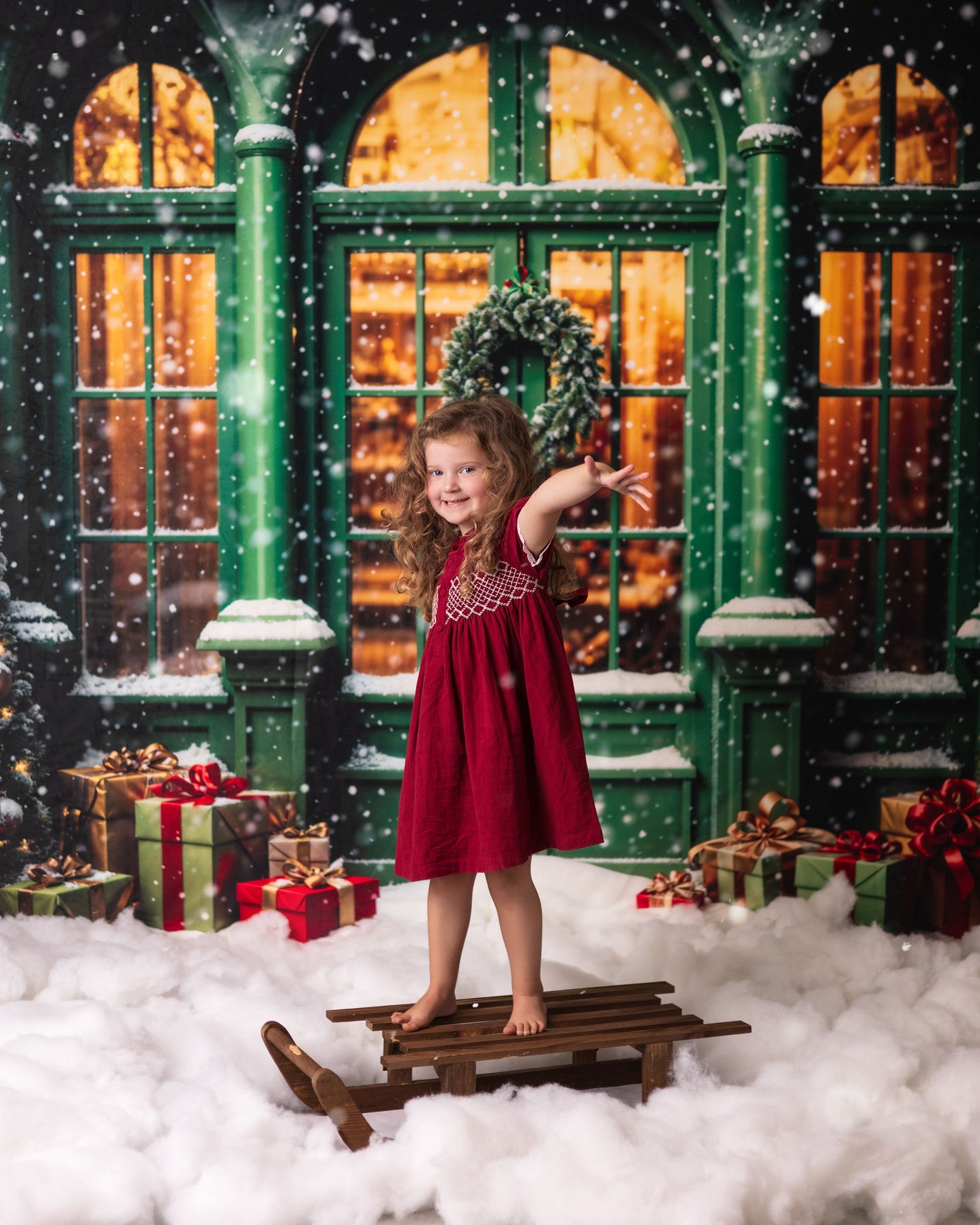Crimson Charm Smocked Dress