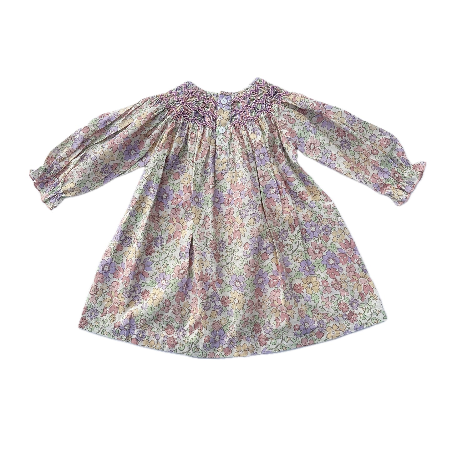 Lavender Bloom Smocked Dress (Long Sleeves)