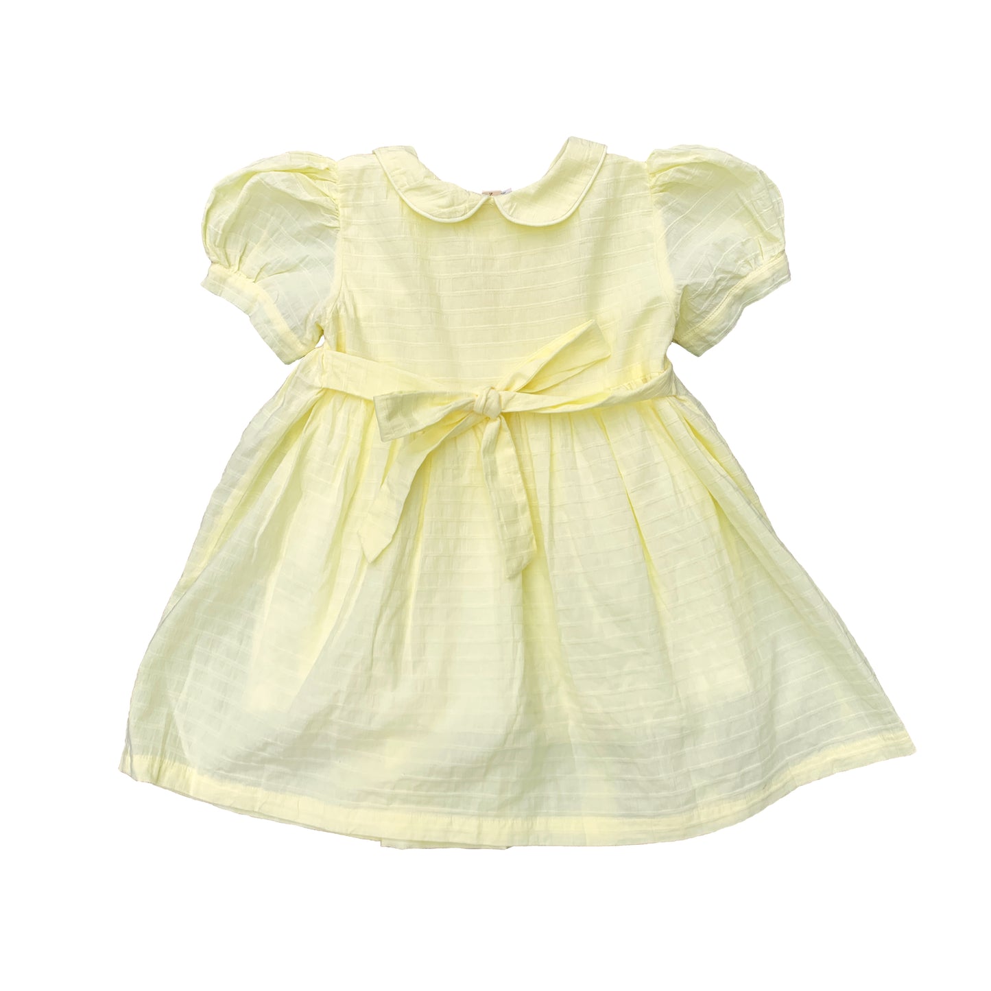 Lemon Smocked Dress With Pearl
