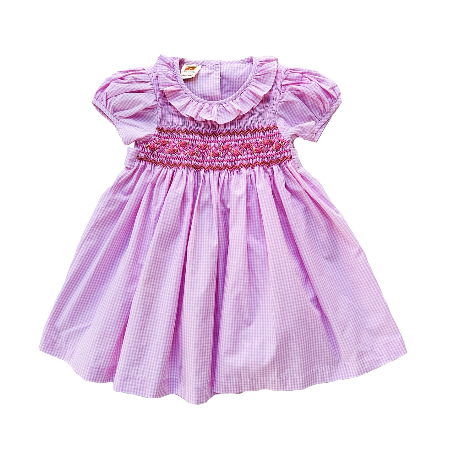 Pink Gingham Smocked Dress