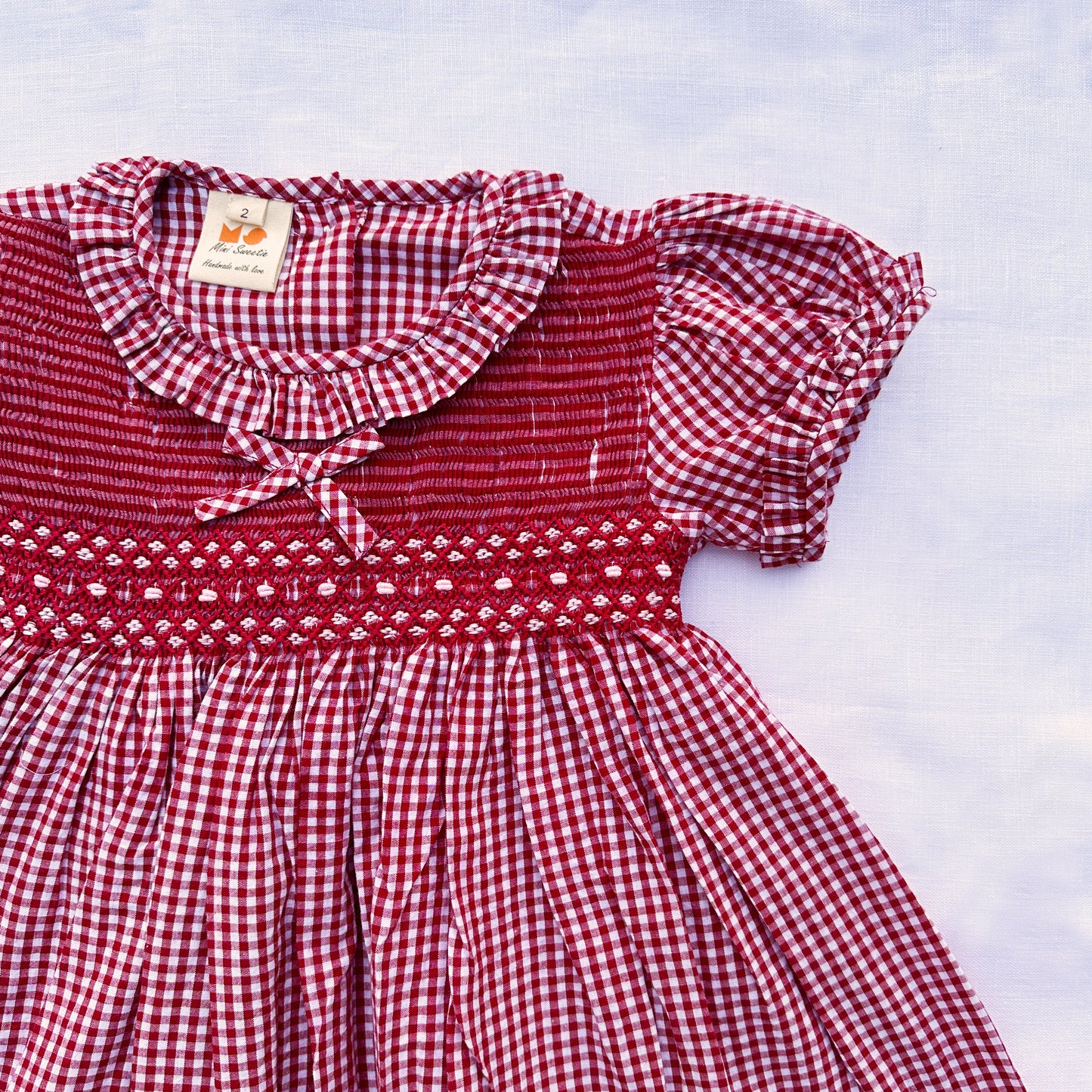 Red Gingham Smocked Dress