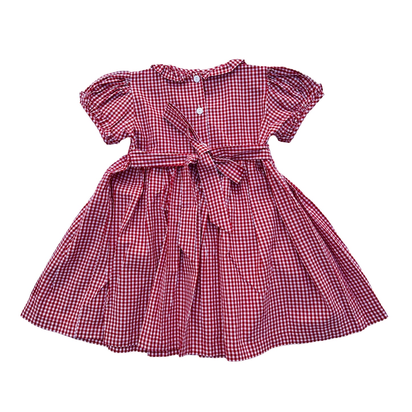 Red Gingham Smocked Dress