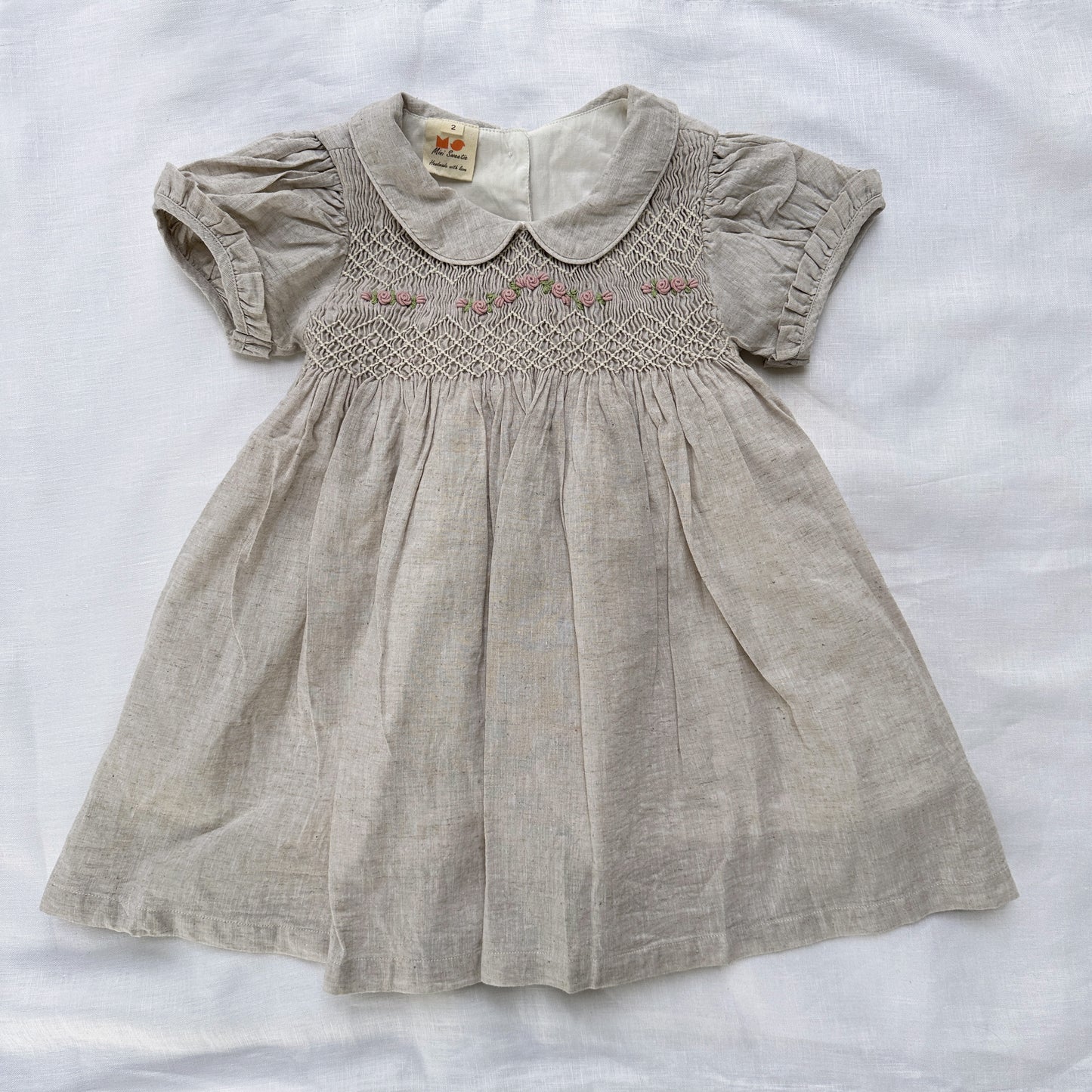 Silver Rose Smocked Dress