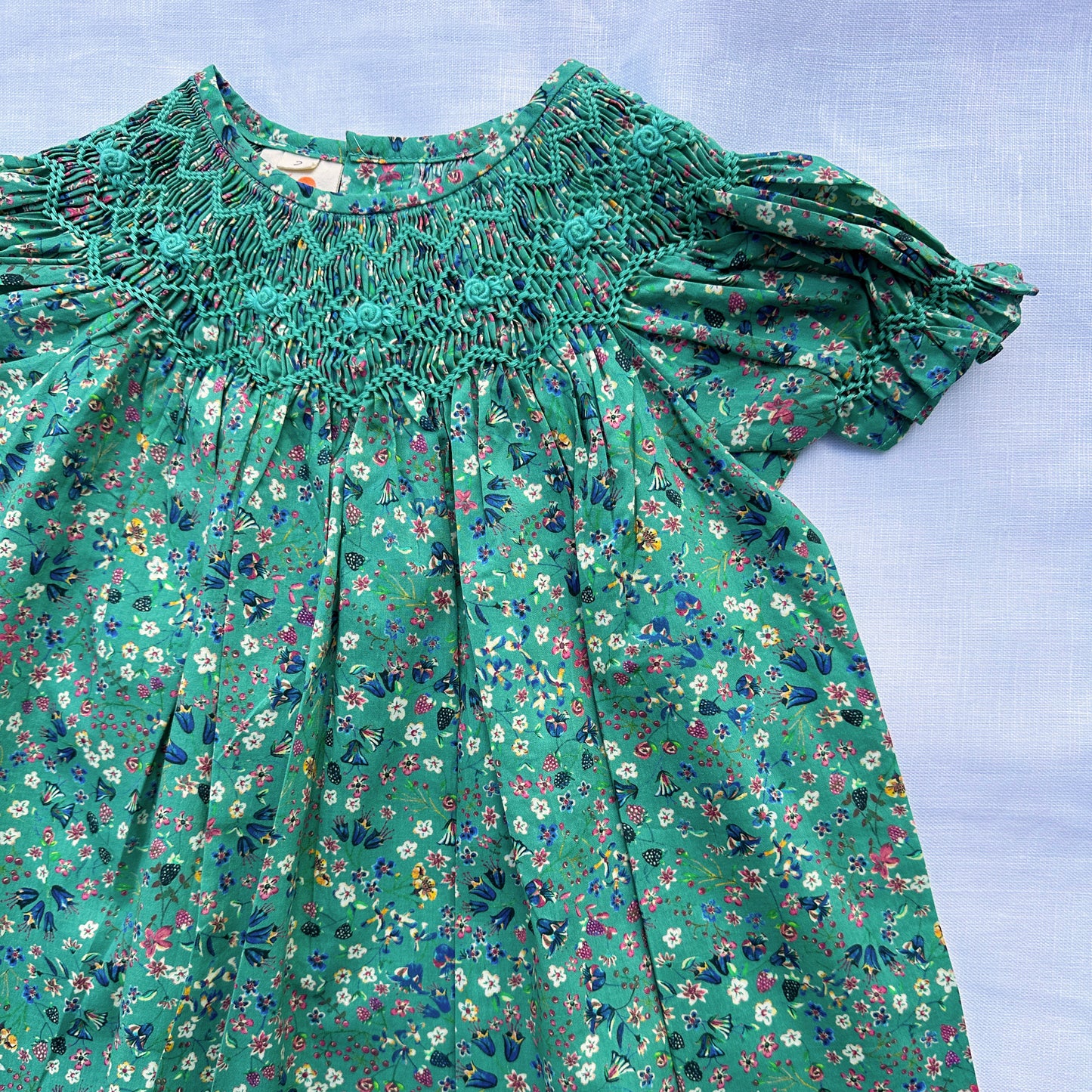 Verdant Petals Smocked Dress