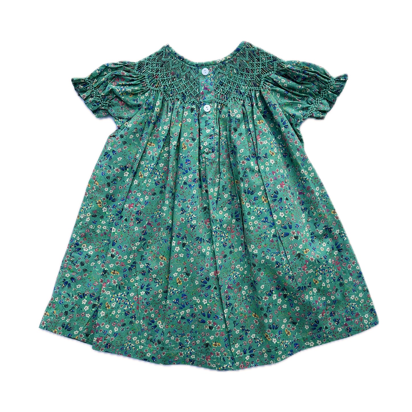 Verdant Petals Smocked Dress