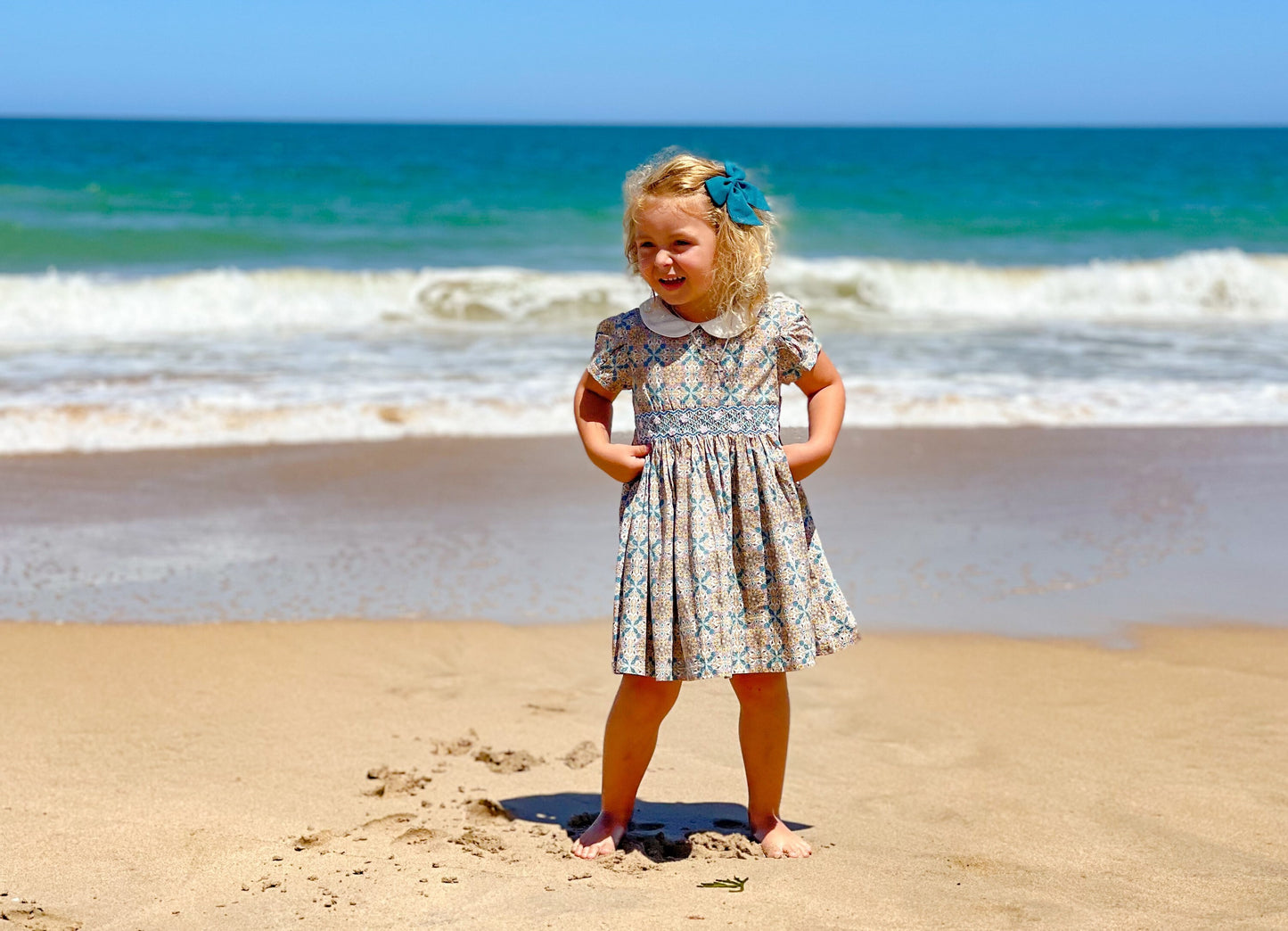 Vintage Pattern Smocked Dress