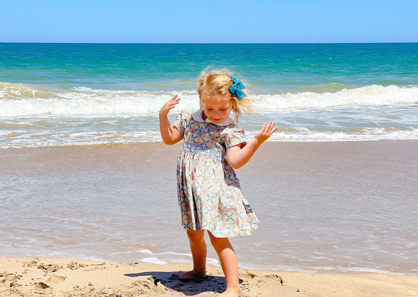 Vintage Pattern Smocked Dress