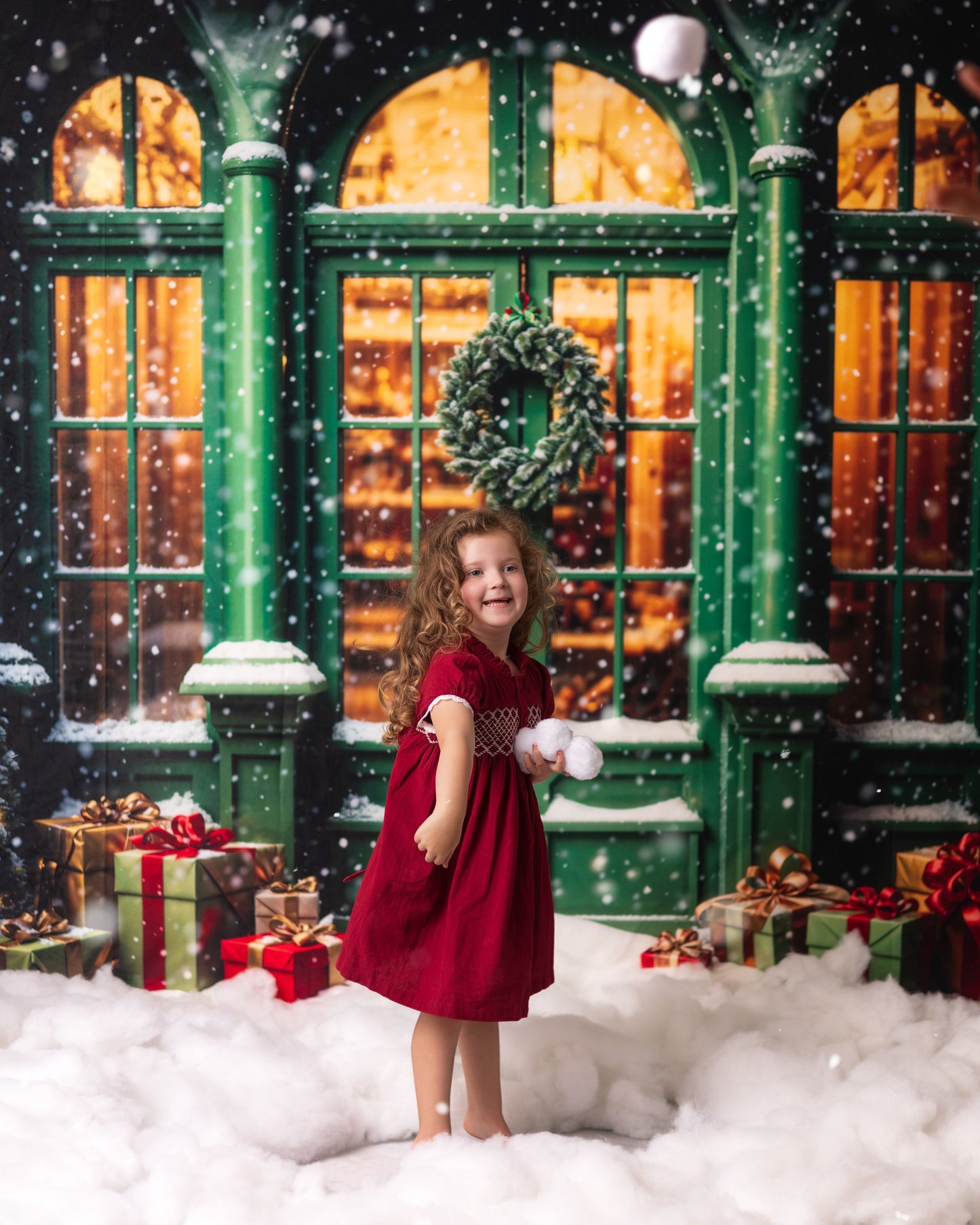 Crimson Charm Smocked Dress