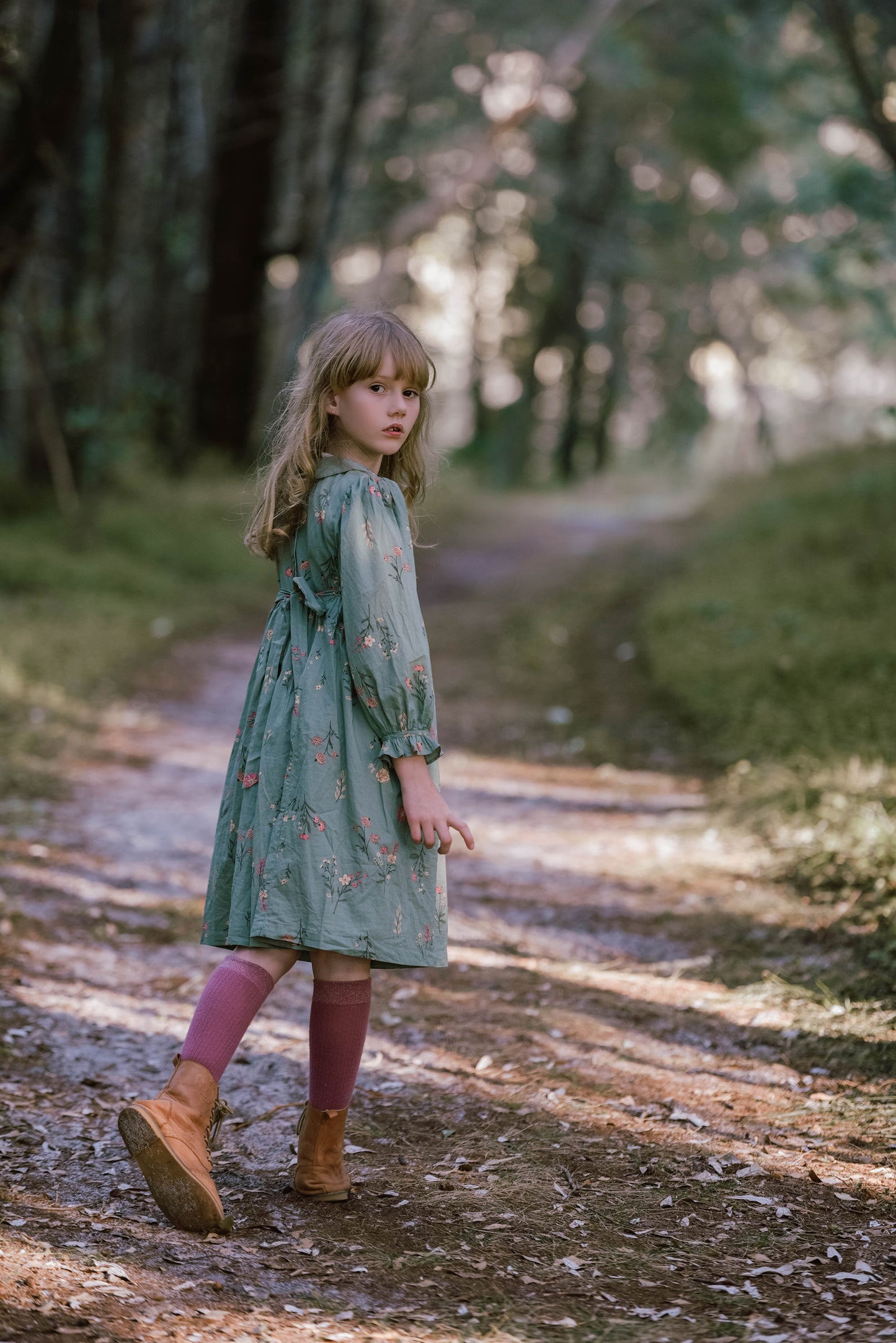 Botanical Green Embroidered Dress