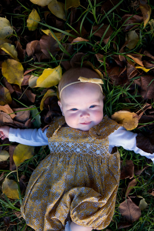 Autumn Smocked Romper - Sleeveless.