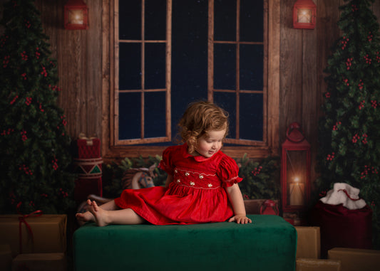 Lava Red Smocked Dress