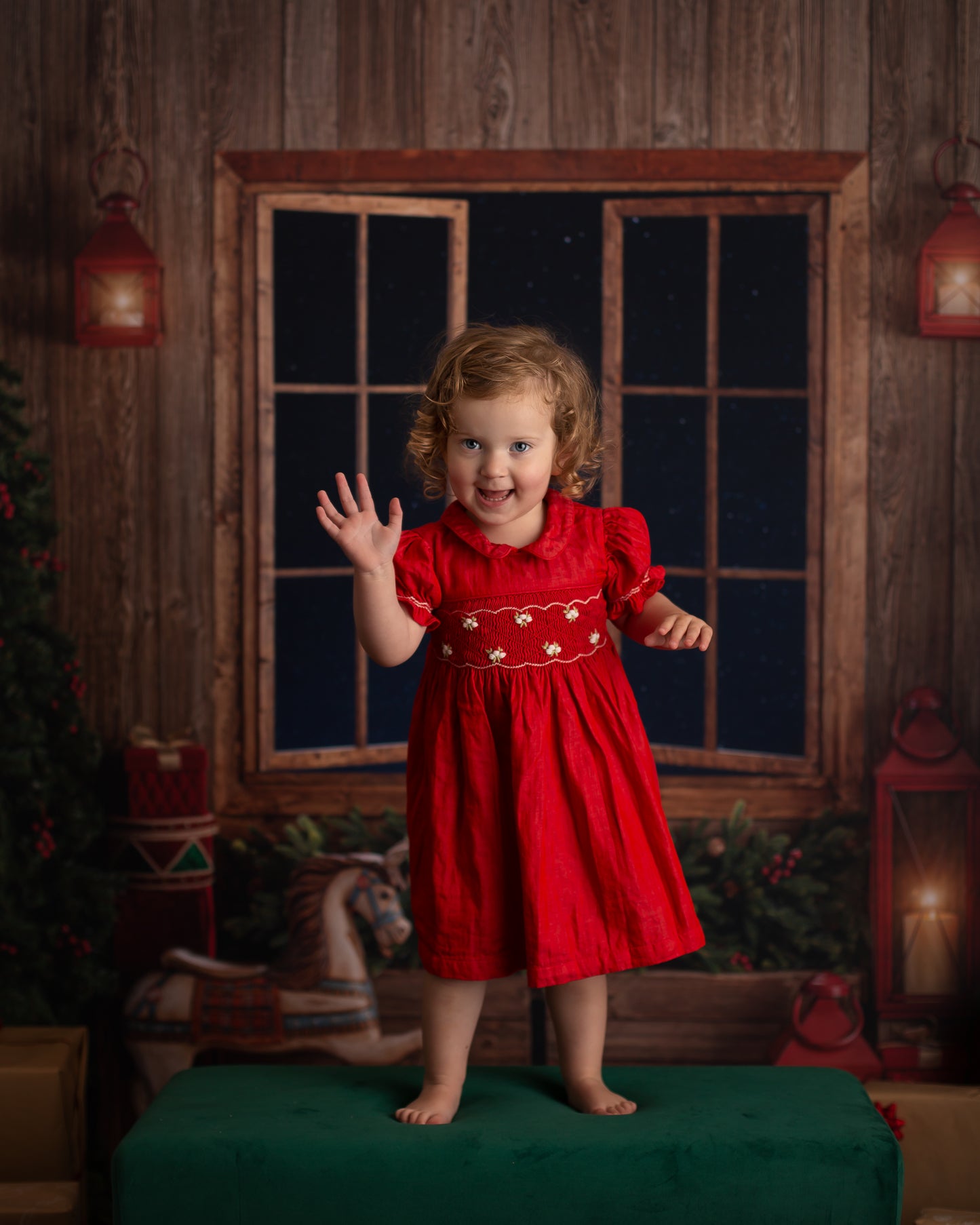 Lava Red Smocked Dress