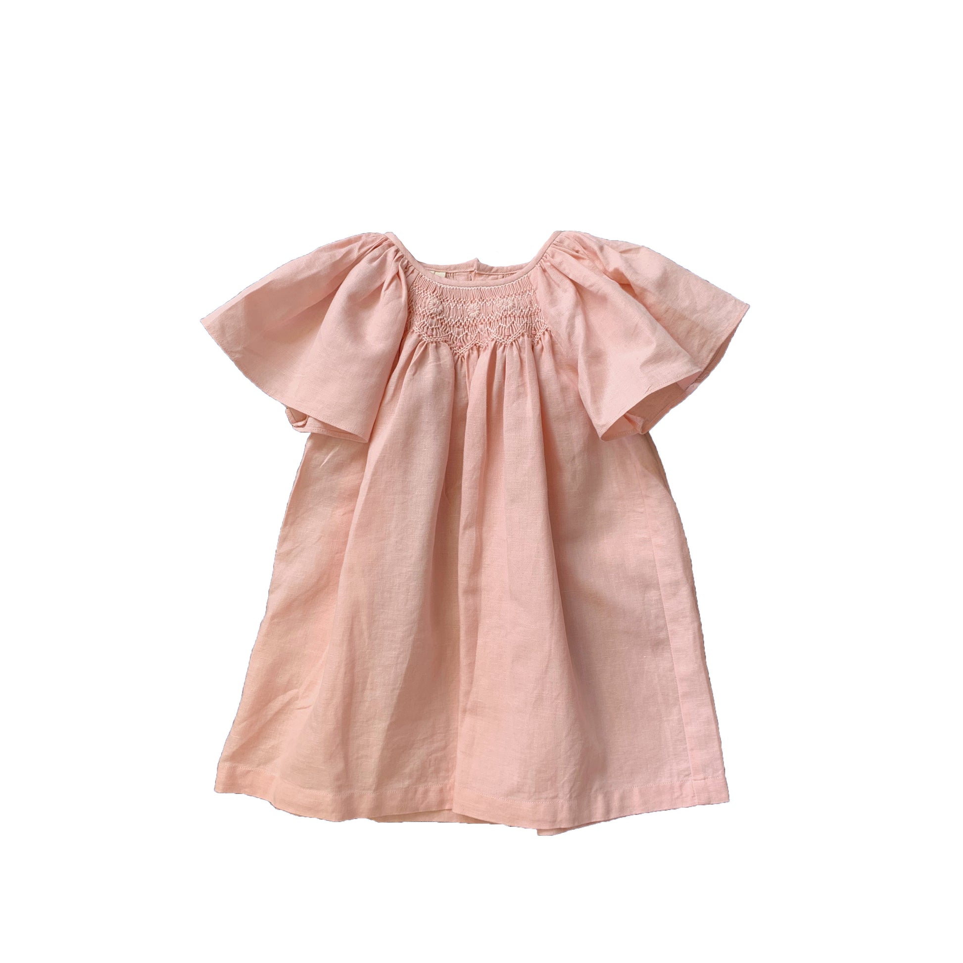 Shepherdess Linen Smocked Dress.