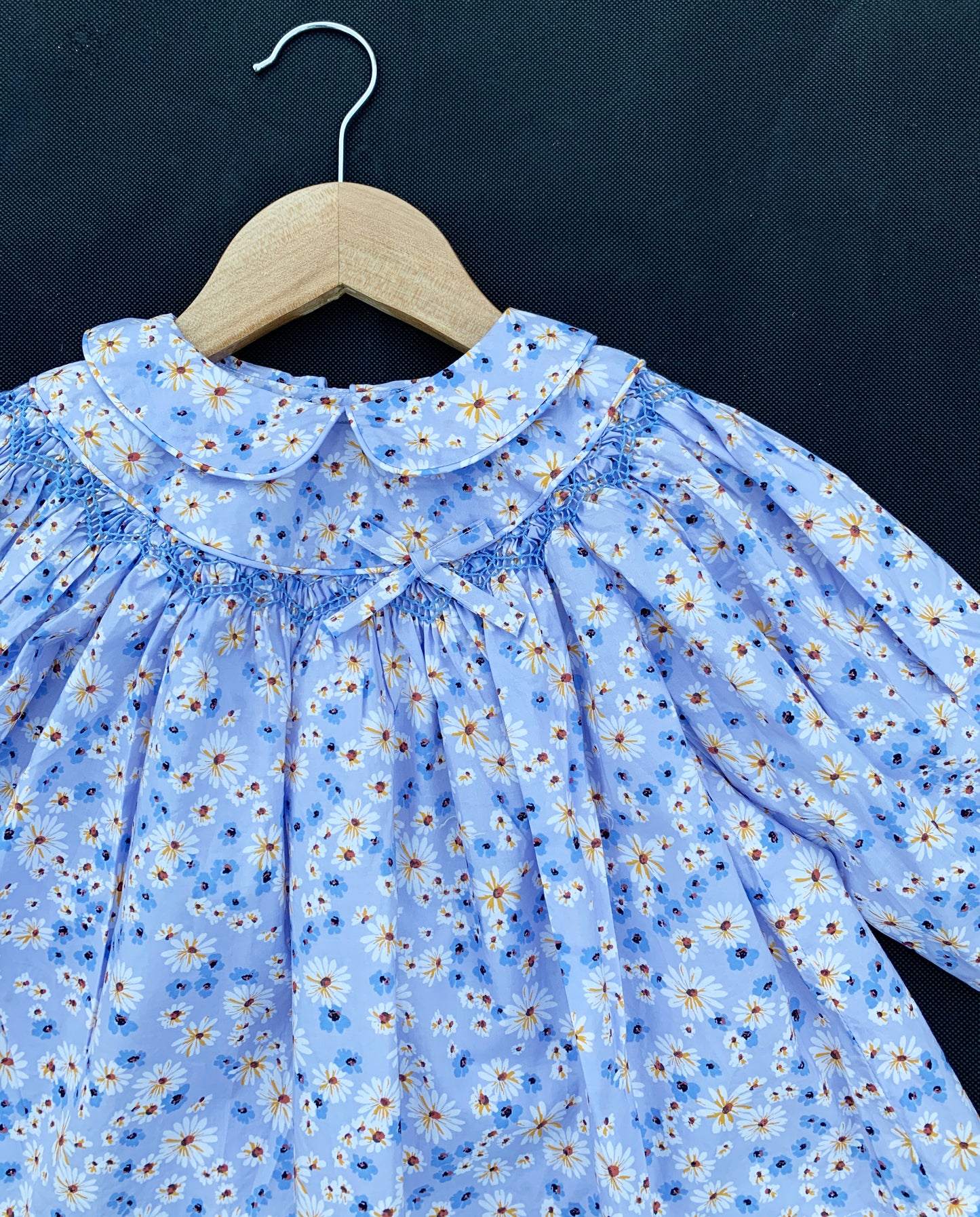 Blue Daisy Smocked Top.