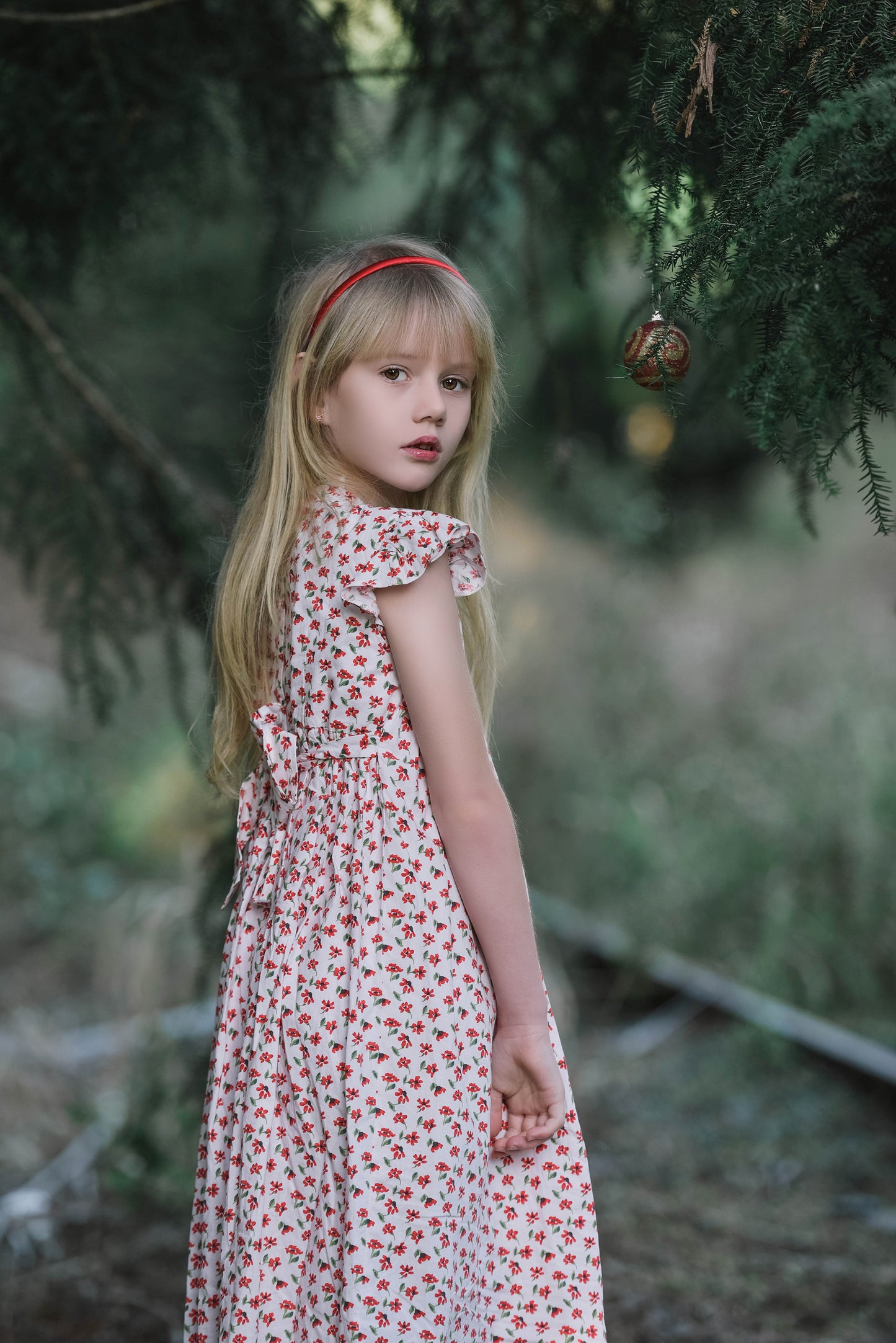 Xmas Flower Smocked Dress