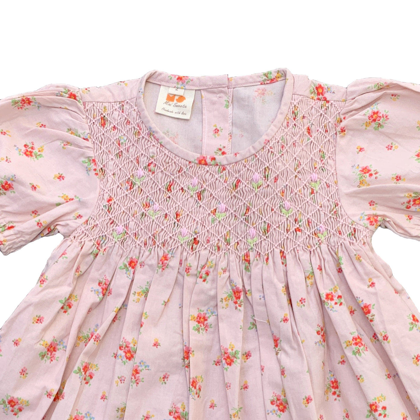 Bright Blooms Orange Smocked Dress