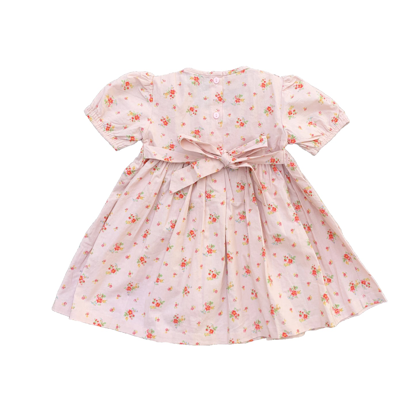 Bright Blooms Orange Smocked Dress