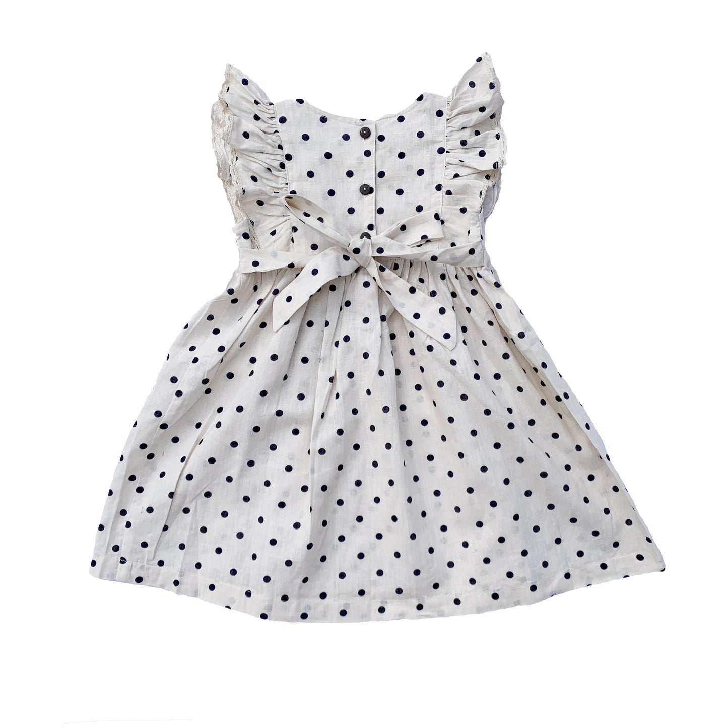 Cream Dot Smocked Dress