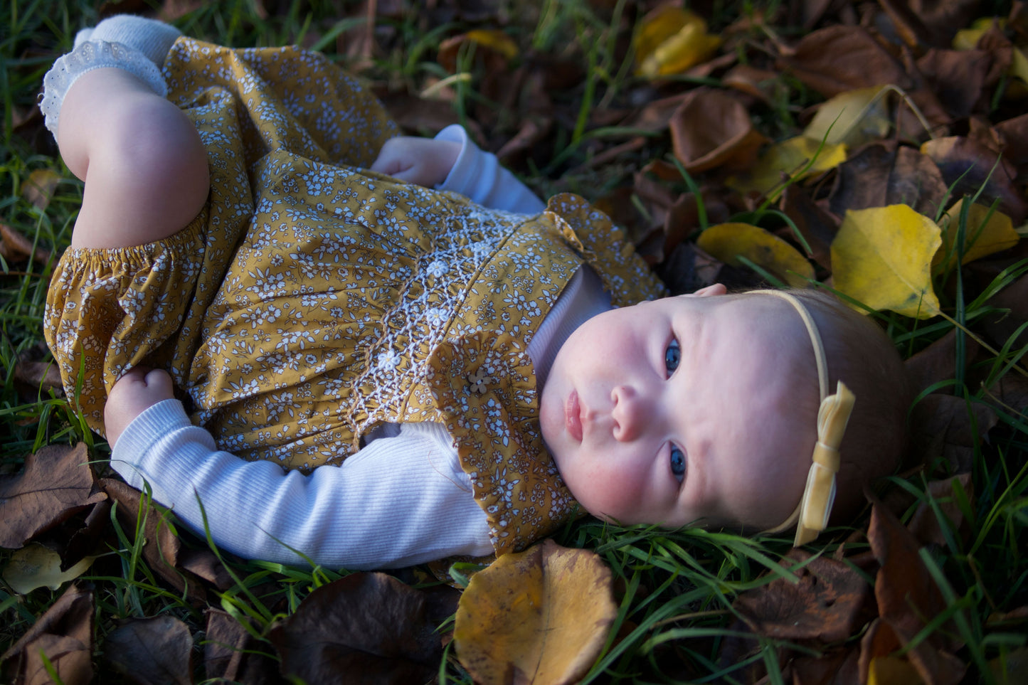 Autumn Smocked Romper - Sleeveless.