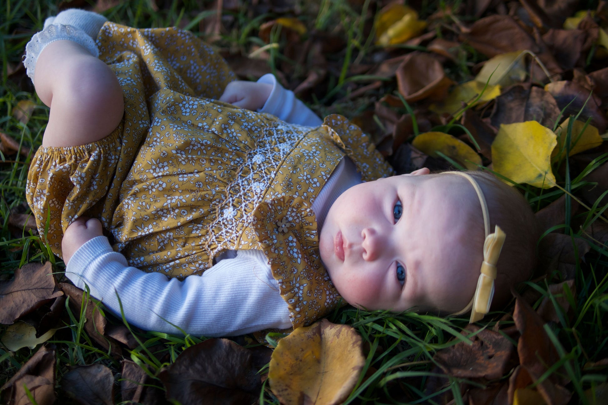 Autumn Smocked Romper - Sleeveless.