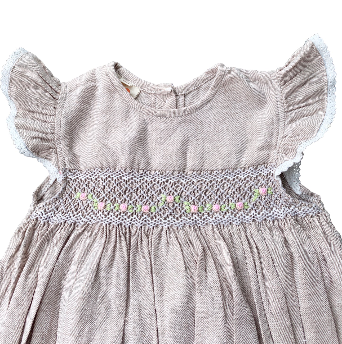 Grey Fluttery Smocked Romper