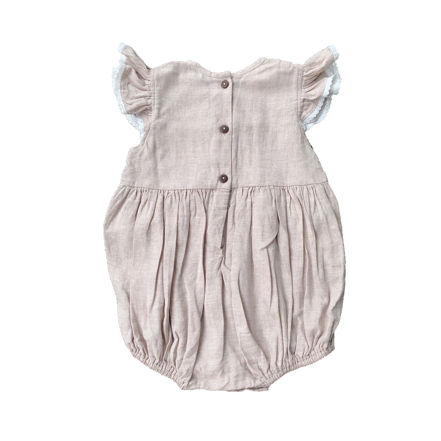 Grey Fluttery Smocked Romper
