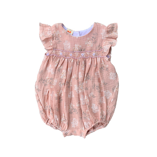 Ash Pink Smocked Romper