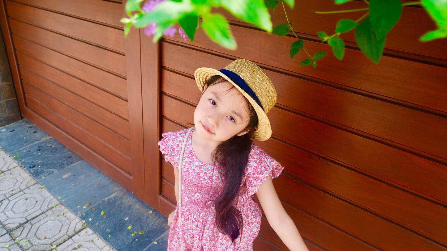 Pink Floral Smocked Dress