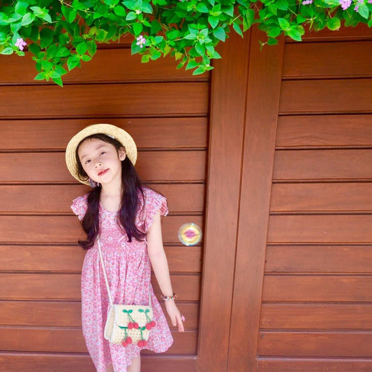 Pink Floral Smocked Dress
