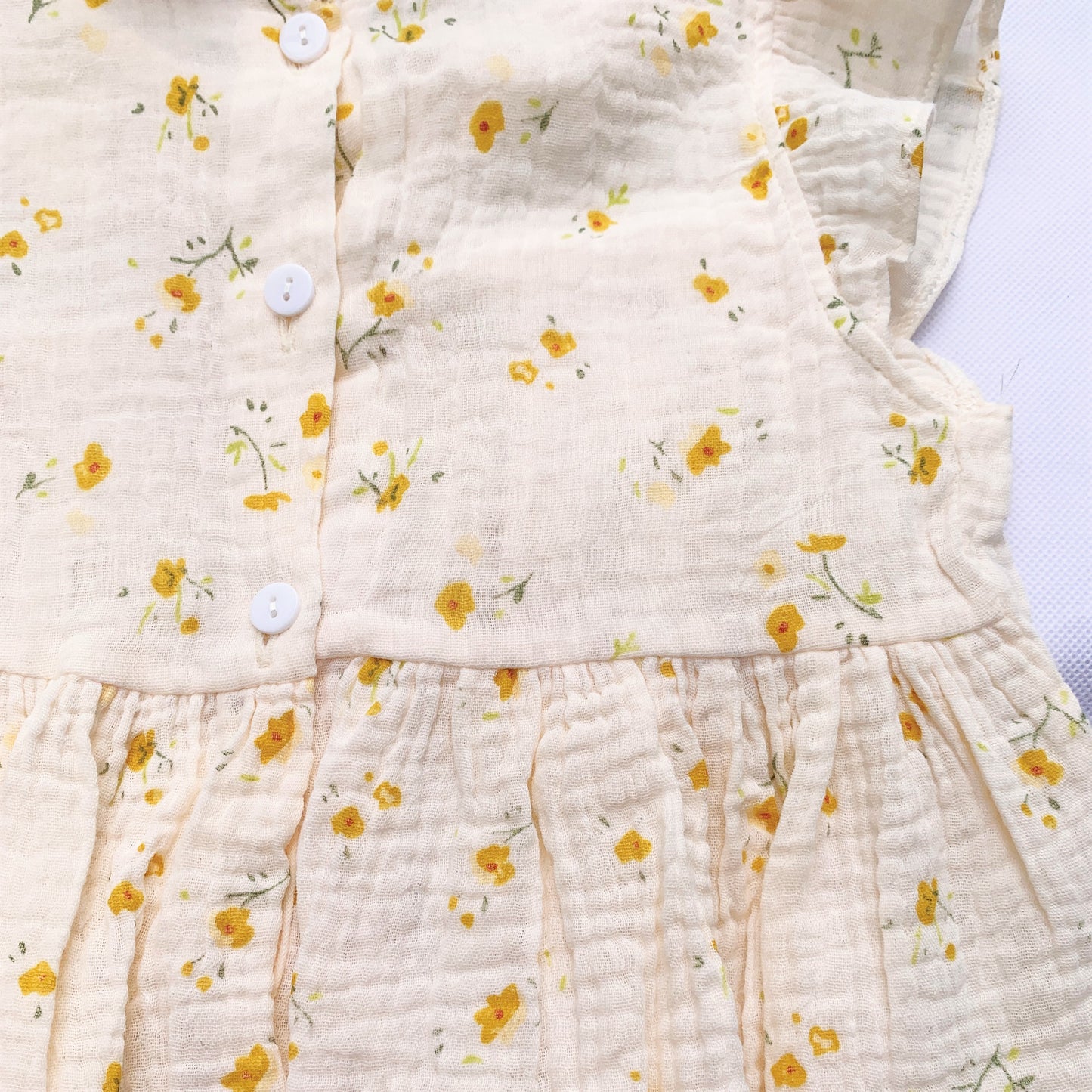 Muslin Smocked Romper - Short Sleeves