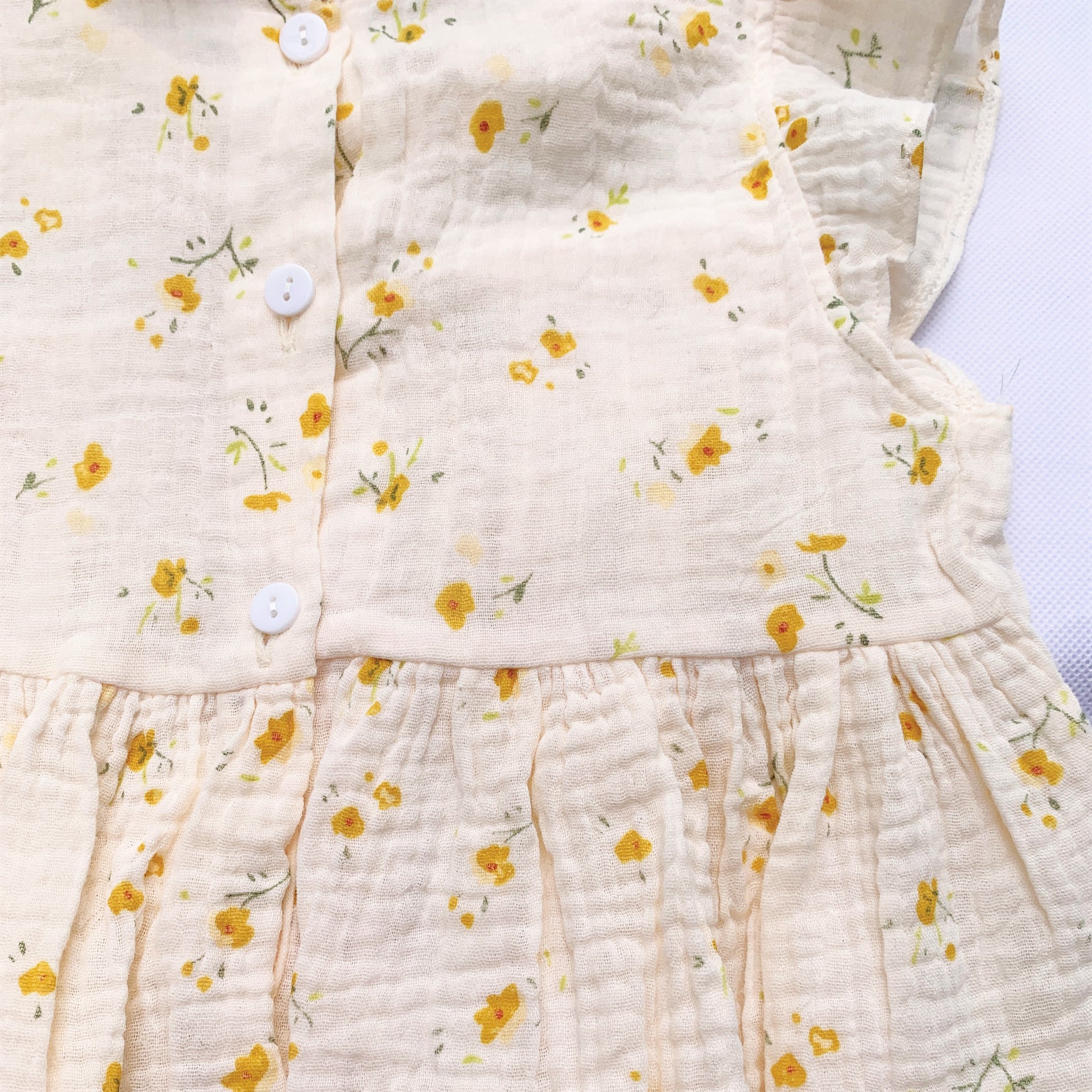 Muslin Smocked Romper - Short Sleeves
