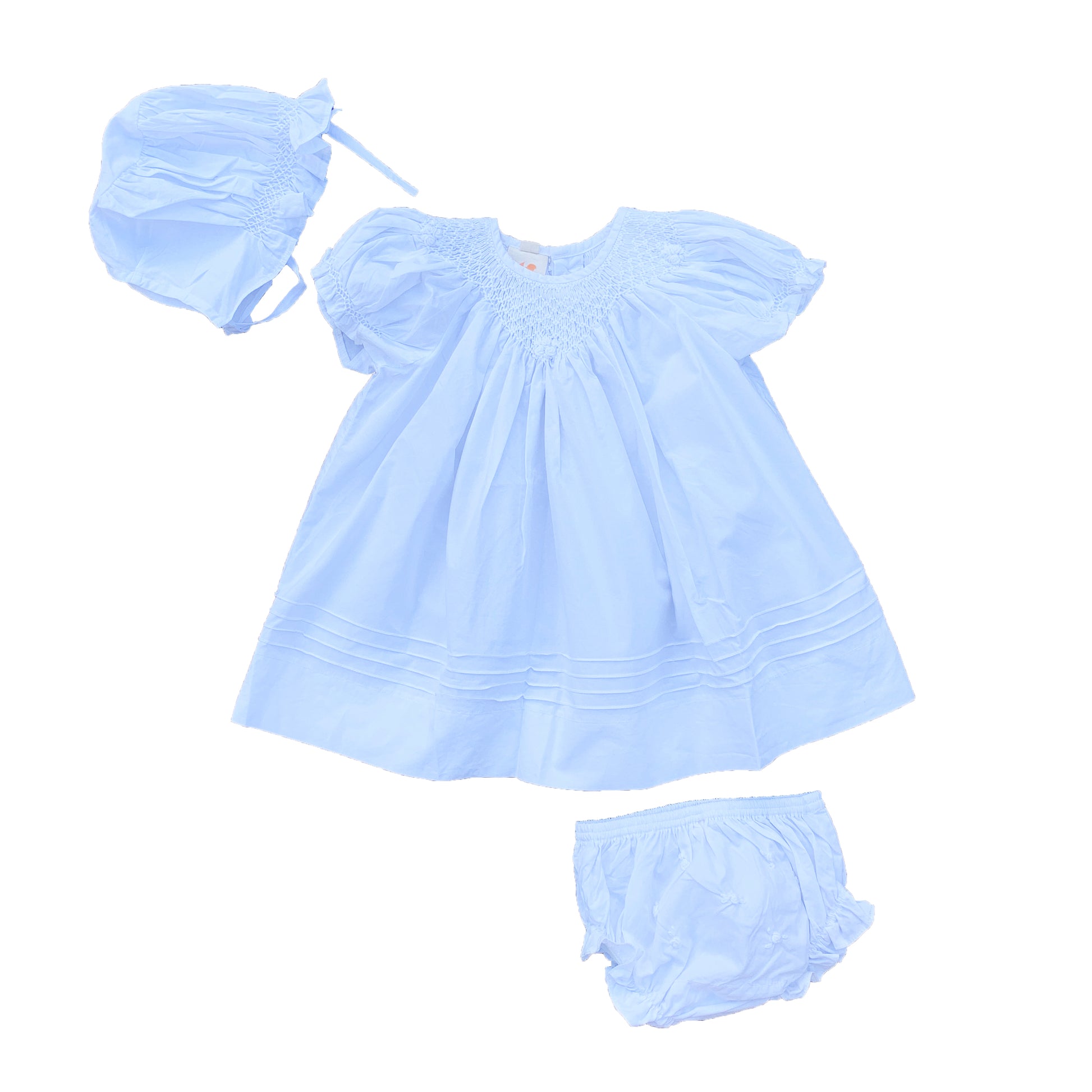 Christening - Baptism Smocked Set - 3m to 12m.
