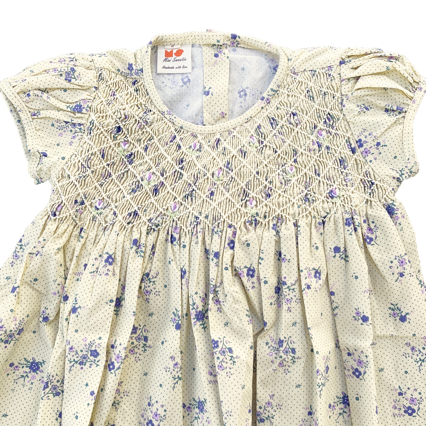 Purple Flower Smocked Dress