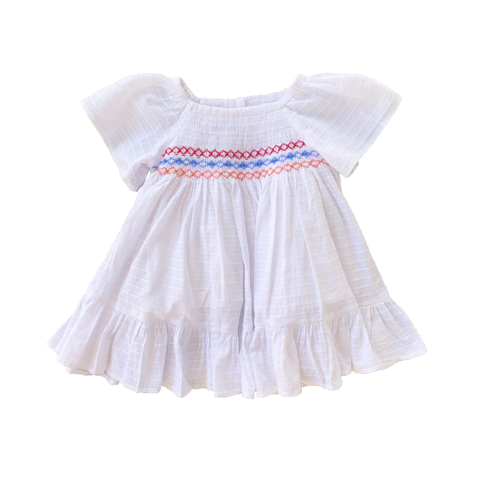 White Beauty Smocked Dress