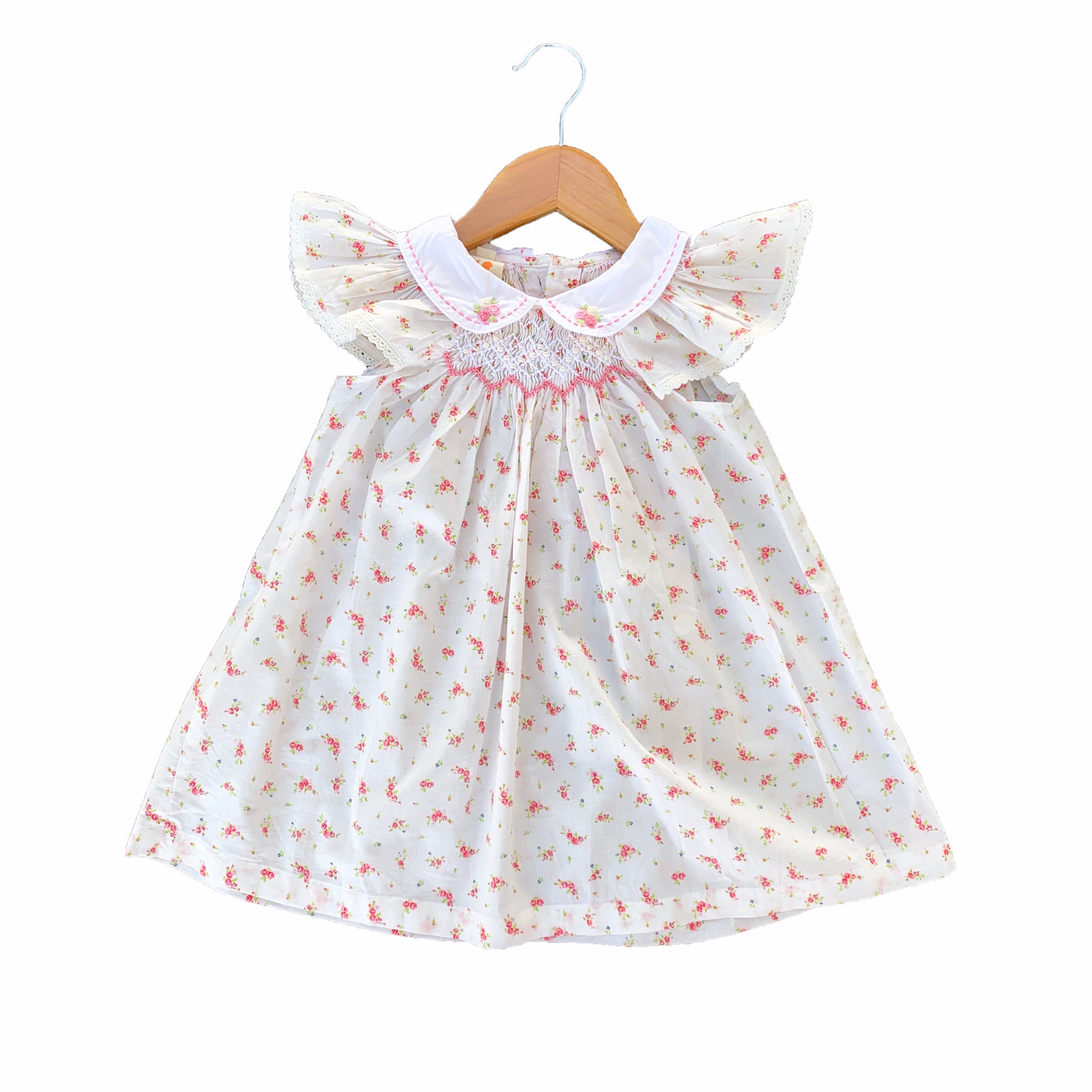Bishop Smocked Dress with Fluttery Sleeves.