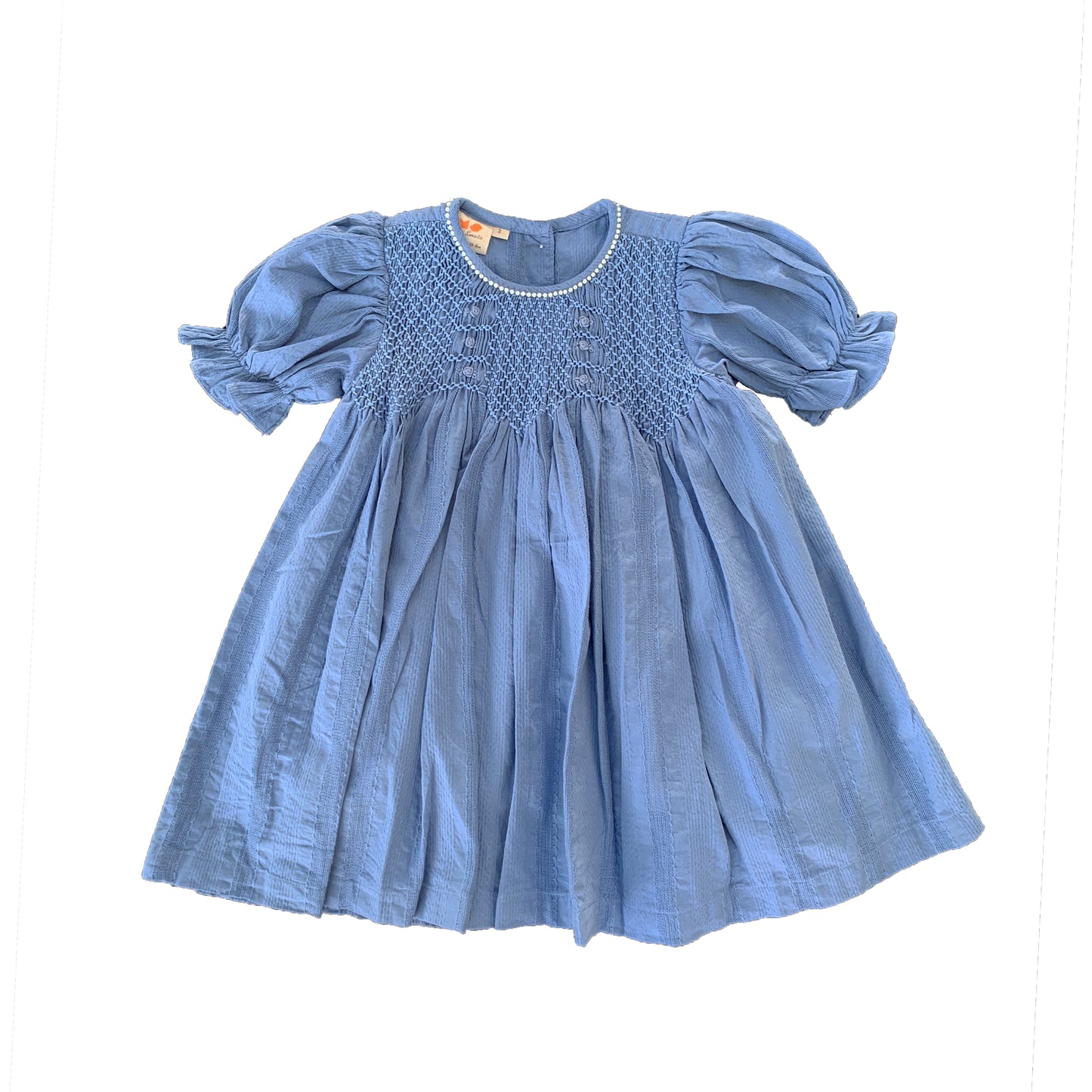 Blue Smocked Dress 'Iris'.