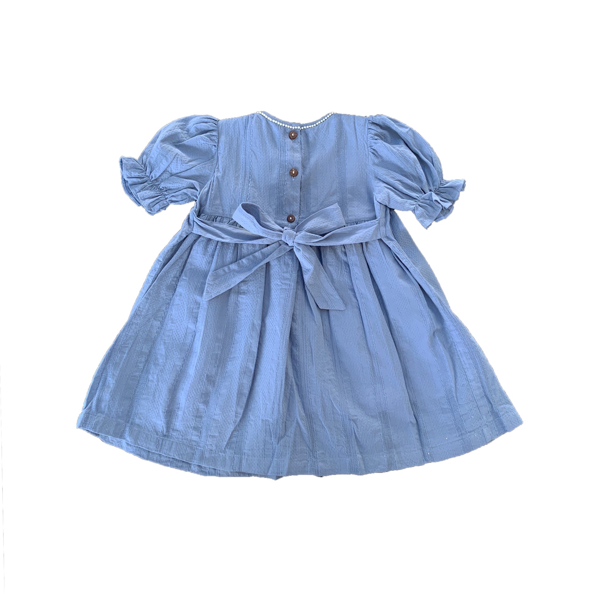 Blue Smocked Dress 'Iris'.