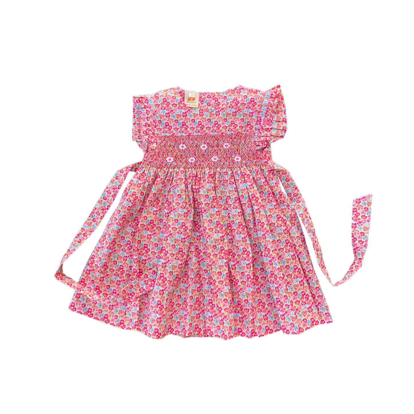 Pink Floral Smocked Dress