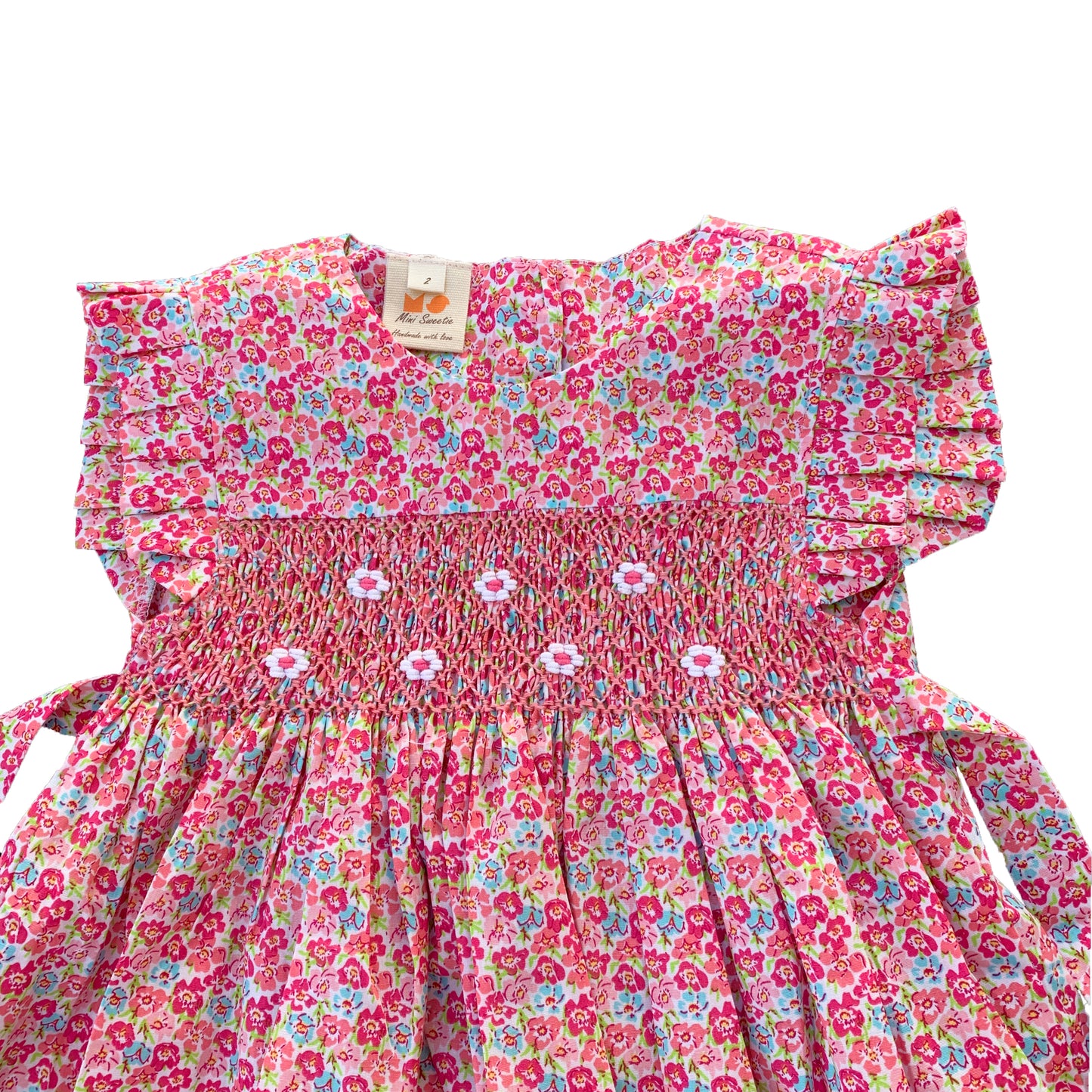 Pink Floral Smocked Dress