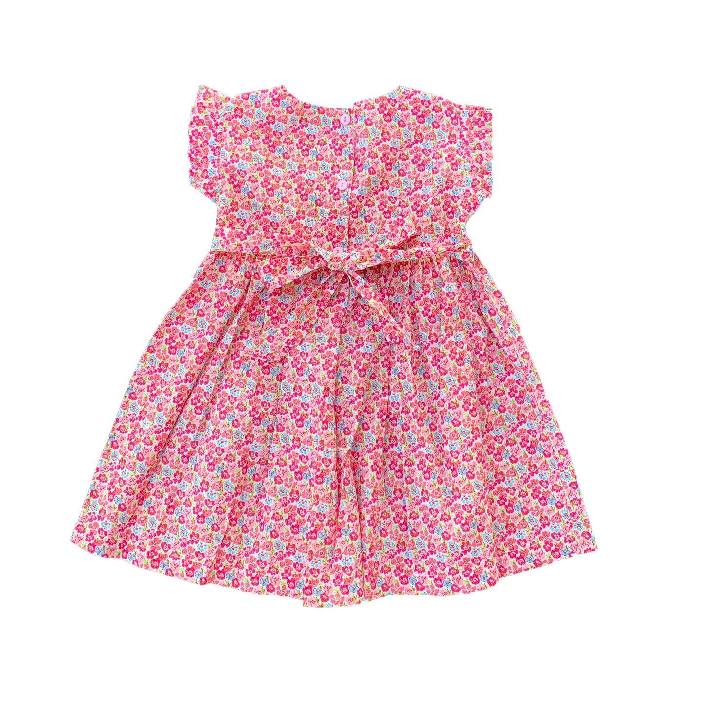 Pink Floral Smocked Dress
